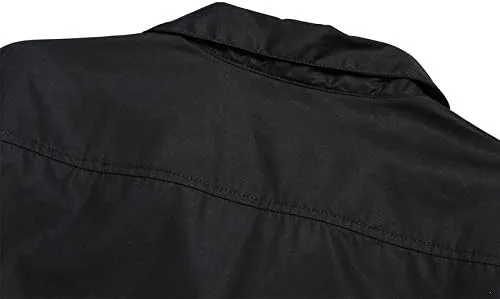 Vista 4 de Anchor MSJ Ropa masculina de los años 50, estilo rockabilly, camisas de manga corta para hombre de los años 50, camisas casuales con botones, Negro