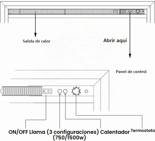 Vista 4 de RICHFLAME Gavin 23 Pulgadas Chimenea Eléctrica de Inserción con Tronco y Altavoz, Diseñada para Montaje en Pared, Apertura para Quema de Madera