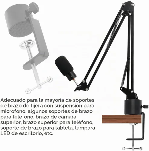 Vista 3 de Abrazadera de mesa de soporte de micrófono para brazo de tijera de brazo