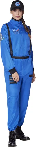 Vista 3 de Spirit Halloween Disfraz de mono azul de la NASA para adultos