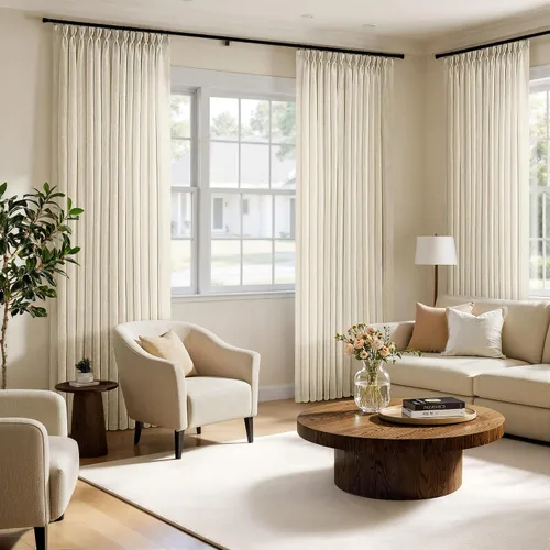 Vista 8 de MIULEE Cortinas de Lino con Pliegues Pinzados de 96 Pulgadas de Largo, Juego de 2 Paneles para Dormitorio y Sala de Estar, Cortinas