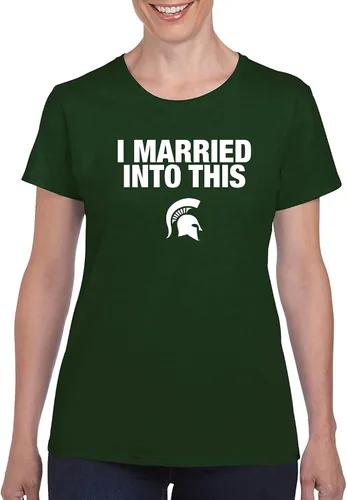 Vista 4 de NCAA I Married Into This - Camiseta para mujer, color del equipo, universidad