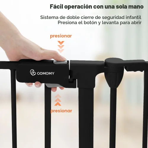 Vista 3 de COMOMY Puerta para bebés extra ancha de 150" con puerta, puertas para perros para entradas y chimeneas de la casa, área de juego con cerca