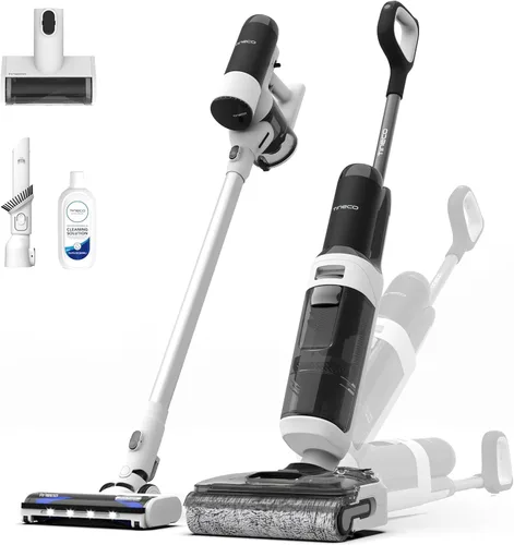 Vista 10 de Tineco Floor ONE Stretch S6 - Aspiradora inalámbrica en seco y húmedo, trapeador inteligente de 180°, 40 minutos de larga duración de 158 ℉ Flashdry