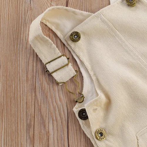 Vista 4 de Overol con peto para niños pequeños, pantalones con tirantes sólidos, pantalones con tirantes delgados, pantalones con tirantes delgados, overol