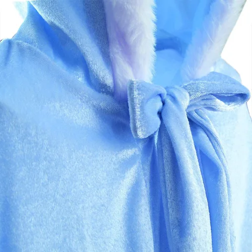 Vista 6 de Luzlen Disfraz de princesa de piel con capucha para cumpleaños Halloween cosplay para niñas