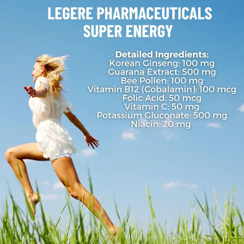 Vista 4 de Super Energy - Guaraná, ginseng coreano natural - 60 Tabletas