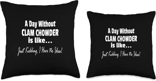 Vista 3 de I Love Clam Chowder A Day Without Funny Clam Chowder Lover - Almohada de broma, 16 x 16 pulgadas, multicolor