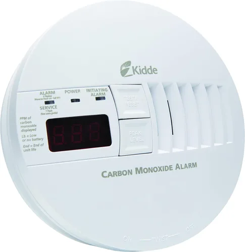 Vista 5 de Kidde Detector de monóxido de carbono cableado con respaldo de batería de 9 voltios, pantalla LED digital 5.75 pulgadas de diámetro x 1.8 pulgadas
