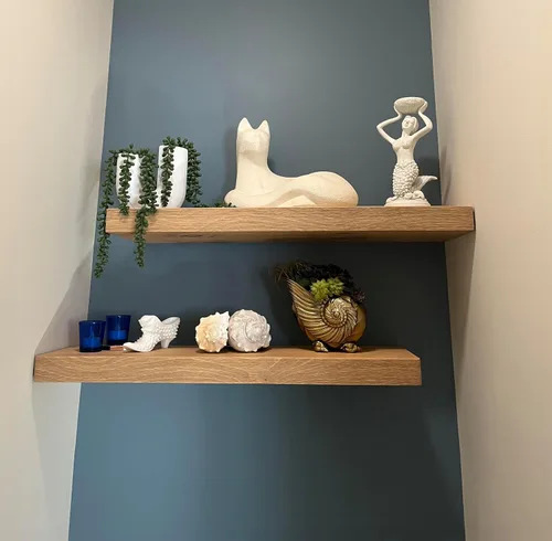 Vista 2 de joelsantiques Estantes flotantes de madera de 24 pulgadas para pared, 24 x Beige