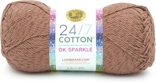 Vista 8 de Lion Brand Yarn Estampados DK de algodón 24/7, hilo para tejer, ganchillo y manualidades, azul, paquete de 1 Cotton Yarn for Knitting, Crochet