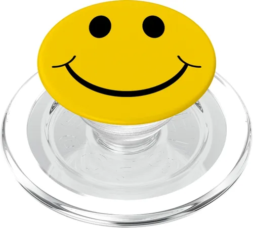 Vista 9 de Retro Classic 70's Yellow Smiley Emoji Happy Face - PopSockets Grip and Stand for Phones and Tablets