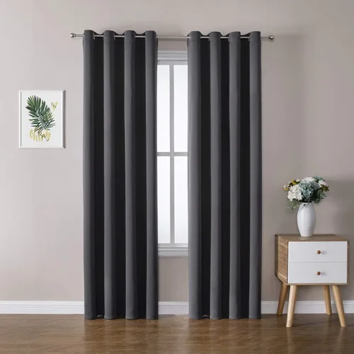 Vista 9 de ChrisDowa - Cortinas cortas para ventana de 40 pulgadas para dormitorio - Cortinas cortas con ojales y aislamiento térmico para oscurecer