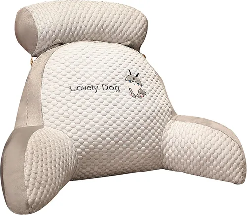 Vista 8 de Almohada de lectura – Almohada de descanso en cama con brazos y rollo de cuello desmontable de dibujos animados de animales almohada de lectura