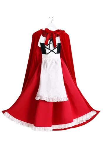 Vista 4 de Disfraz Deluxe de Caperucita Roja para Niñas Multicolor