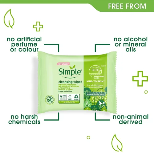Vista 5 de Simple Piel Sensible Toallitas Limpiadoras de Expertos Radiance 25 EA, paquete de de 4