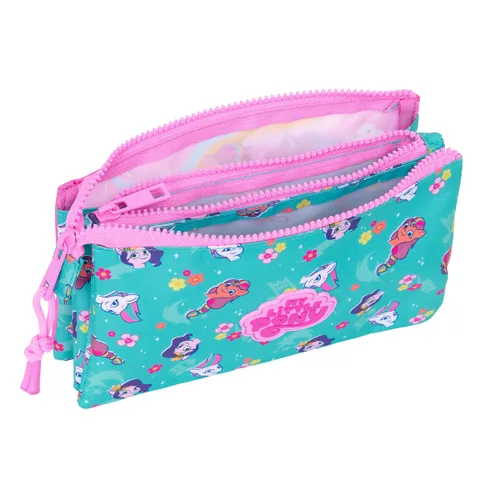 Vista 3 de Portatodo Triple My Little Pony Magic Rosa Turquesa 22 x 12 x 3 cm