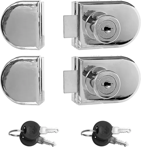 Vista 16 de Cerradura de gabinete de joyería de aleación de zinc, cerradura de puerta de vidrio, puerta individual, 2 llaves para vidrio de 0.21-0.31 pulgadas