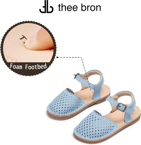 Vista 137 de THEE BRON Sandalias cómodas para niñas, zapatos para niños, sandalias rellenas