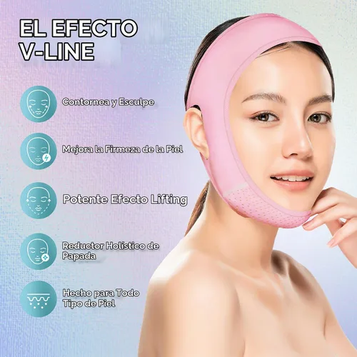 Vista 2 de Venus Visage Correa de elevación facial para definición de línea de mandíbula, correa de barbilla reutilizable para dormir, esculpe visualmente