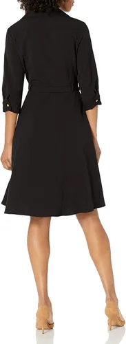 Vista 2 de Sharagano Vestido casual plisado con botones en la parte delantera para mujer