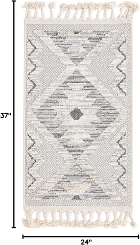 Vista 2 de Unique Loom Arlo Collection - Alfombra Kai (rectangular 2' 0" x 3' 0", beige arenoso/gris)