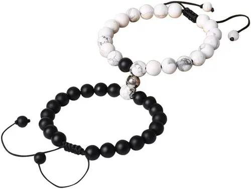 Vista 5 de Regalos para parejas para novio, novia, pulseras magnéticas para pareja, aniversario, regalo de Navidad para marido, esposa, pareja a juego
