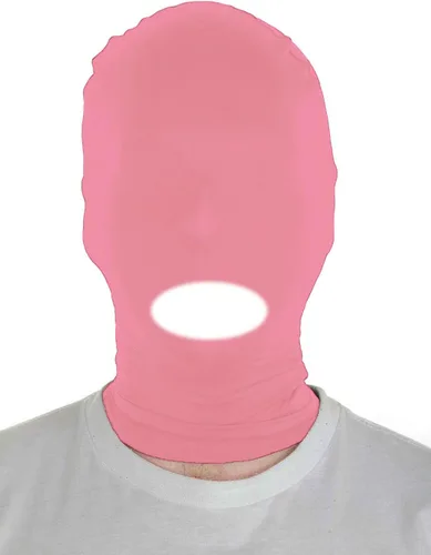 Vista 10 de Sheface Máscara con capucha de boca abierta de elastano para hombre y mujer, disfraz de cosplay de Halloween Negro