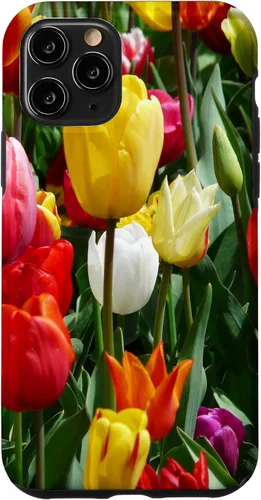 Vista 29 de Funda botánica para iPhone 17 con flores coloridas y tulipanes para amantes de las plantas