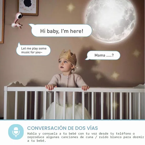 Vista 3 de Lollipop Monitor de bebé (algodón de azúcar) - Cámara inteligente Wi-Fi completa de detección real de llanto con plan adicional en la aplicación