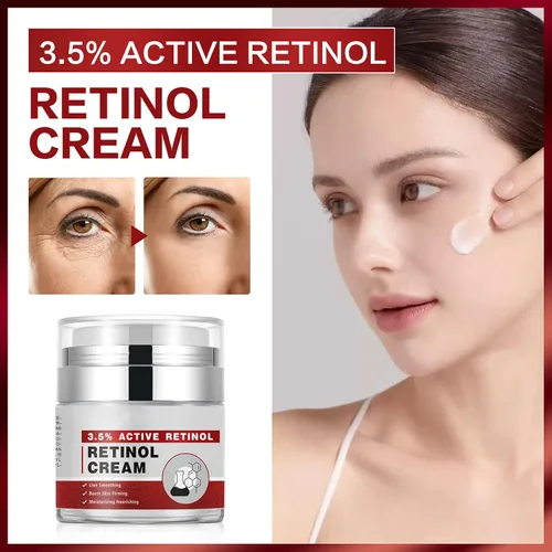 Vista 5 de Crema de retinol para cara con colágeno, ácido hialurónico antienvejecimiento y antiarrugas, crema de estiramiento facial para tensar y reafirmar
