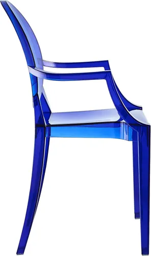 Vista 4 de Silla de Comedor transparente de Casper, Plástico, Azul