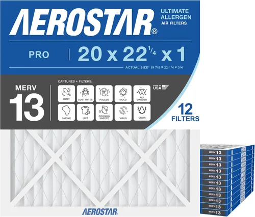 Vista 13 de Aerostar Multi - Filtro de aire de 1 pulgada para aire acondicionado y horno, Blanco Filtro de CA y HVAC, tamaño real (19 7/8 x 22 1/4 x 3/4), MPR