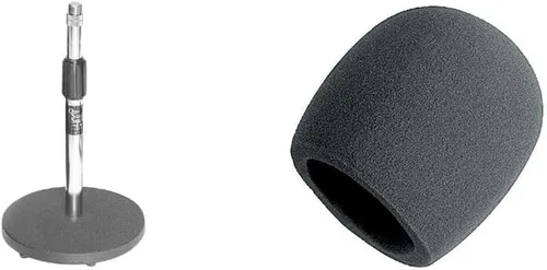 Vista 8 de Soporte ajustable OnStage de mesa para micrófono, Negro
