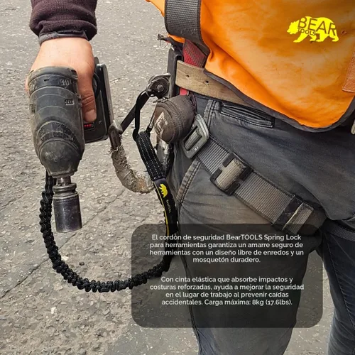 Vista 5 de BearTOOLS Cordón para herramientas con mosquetón de resorte estándar y extremo de bucle ajustable, 35.4 in de longitud, límite de peso máximo