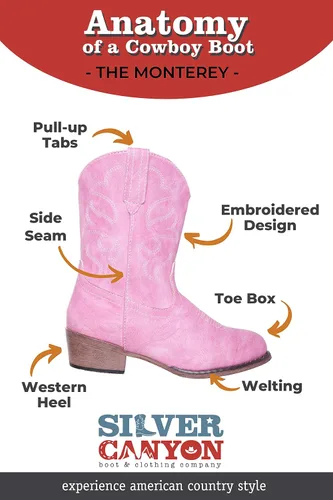 Vista 5 de Silver Canyon Boot and Clothing Company - Botas vaqueras Monterey para niños, niñas y niños pequeños