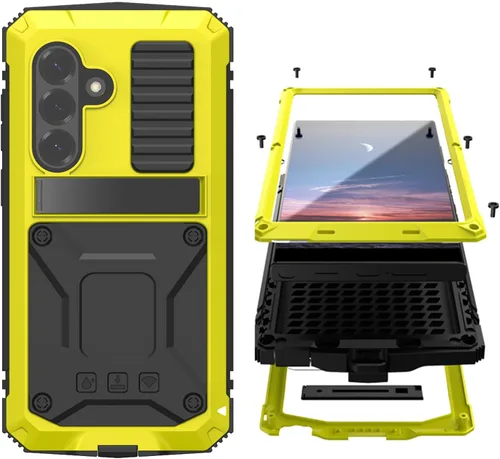 Vista 12 de Simicoo Samsung S22 - Funda de metal con protector de pantalla y protector de cámara, resistente a los golpes, con soporte, cubierta completa