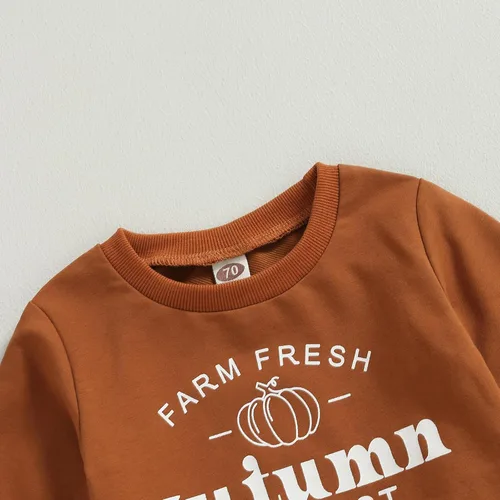 Vista 2 de YINGISFITM Traje de Halloween para bebé, ropa de otoño para niños, sudadera de Halloween, camisa de calabaza, pantalones casuales para niños