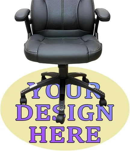 Vista 8 de Tapete redondo personalizado para silla de escritorio de oficina, diseño de tu propio logotipo de foto, texto, alfombrillas circulares