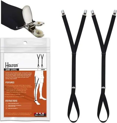 Vista 3 de Hold'Em La camisa con clip se mantiene en su lugar, correa elástica suave y ajustable Stirrups