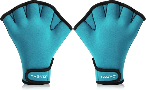 Vista 8 de TAGVO Guantes acuáticos para ayudar a la resistencia de la parte superior, guantes de natación con dedos palmeados y buena costura, sin