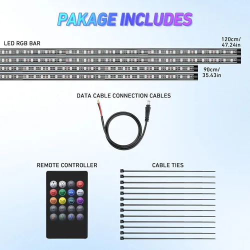 Vista 2 de Tira de luces LED impermeables para auto, tira de luz para camión, luces interiores para estribo para camiones, barra de luz LED para portón trasero