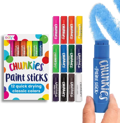 Vista 9 de Ooly Chunkies - 6 barras de pintura sin desorden para niños, palitos de pintura de témpera de colores seguros para niños, sin ensuciar, suministros
