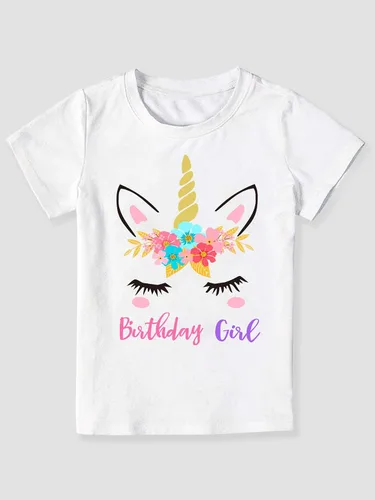 Vista 5 de Doctor Unicorn Conjunto de cumpleaños para niñas, vestido con falda de tutú, camiseta de unicornio, diadema y banda de satén