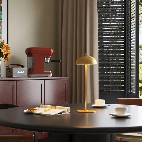 Vista 3 de Lámpara de mesa inalámbrica recargable – Luz de mesa con pilas de 5000 mAh, lámpara de mesa LED regulable continua de 3 colores con función