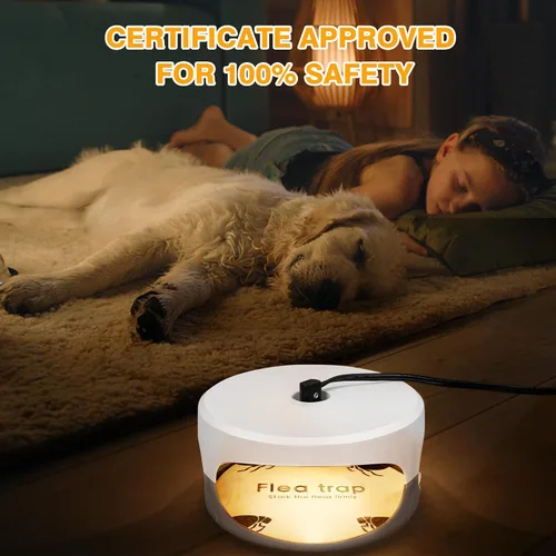 Vista 5 de Trampas para pulgas para el interior de tu hogar con recambios de almohadillas adhesivas y bombillas