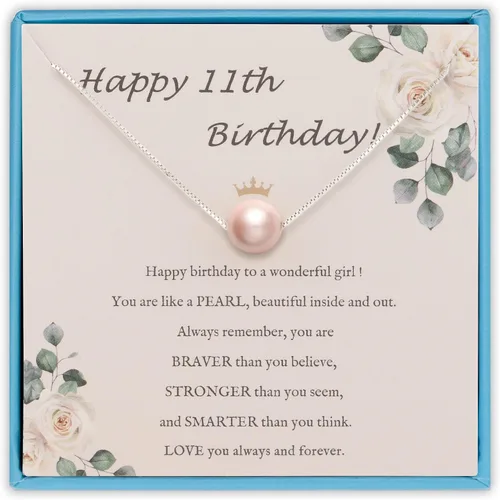 Vista 27 de Sereney Regalos de cumpleaños para niñas y mujeres, collar de perlas de plata esterlina como regalo de cumpleaños de 7, 9, 10, 11, 13, 15, 16, 18