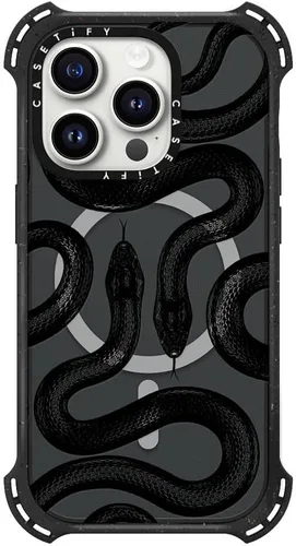 Vista 3 de CASETiFY - Funda para iPhone 15 Pro, compatible con MagSafe A prueba de golpes 21.3 pies 6x protección contra caídas de grado militar Black