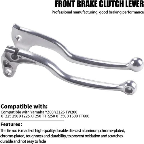 Vista 5 de Palancas de freno y embrague delanteras compatibles con Yamaha YZ80 YZ125 TW200 XT225 250 XT225 XT250 TTR250 XT350 XT600 TT600