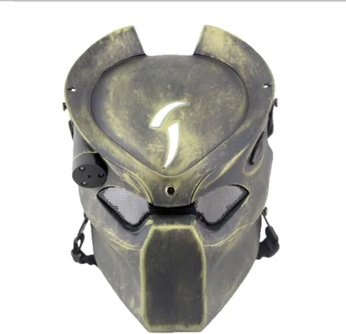 Vista 9 de Máscara de cosplay de Predator de resina para juego, película, Halloween, accesorios de disfraz para fiesta Negro